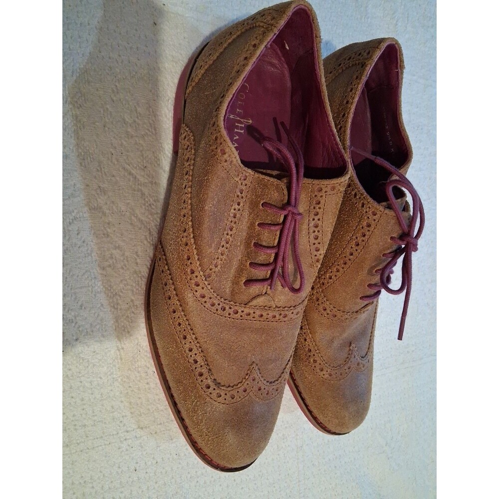 Cole Haan zerogrand wingtip oxford Brown Suede women's size 9.5